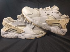 Nike Air Huarache Run GS Triple White Platinum 654275-110 Youth Size 7