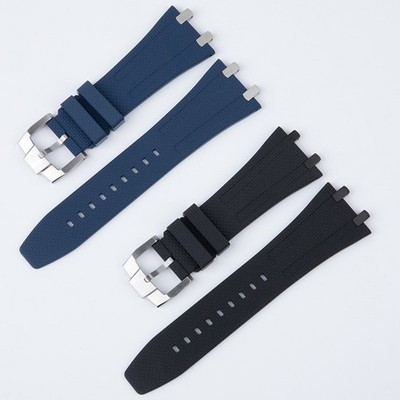 26mm New Woven Pattern FKM Rubber Watch Band Fits Audemars Piguet Royal Oak 41mm