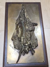 Pierre Jules (P.J.) Mene (1810 - 1879) Bronze Statue Plaque the Day's Bag, 1850