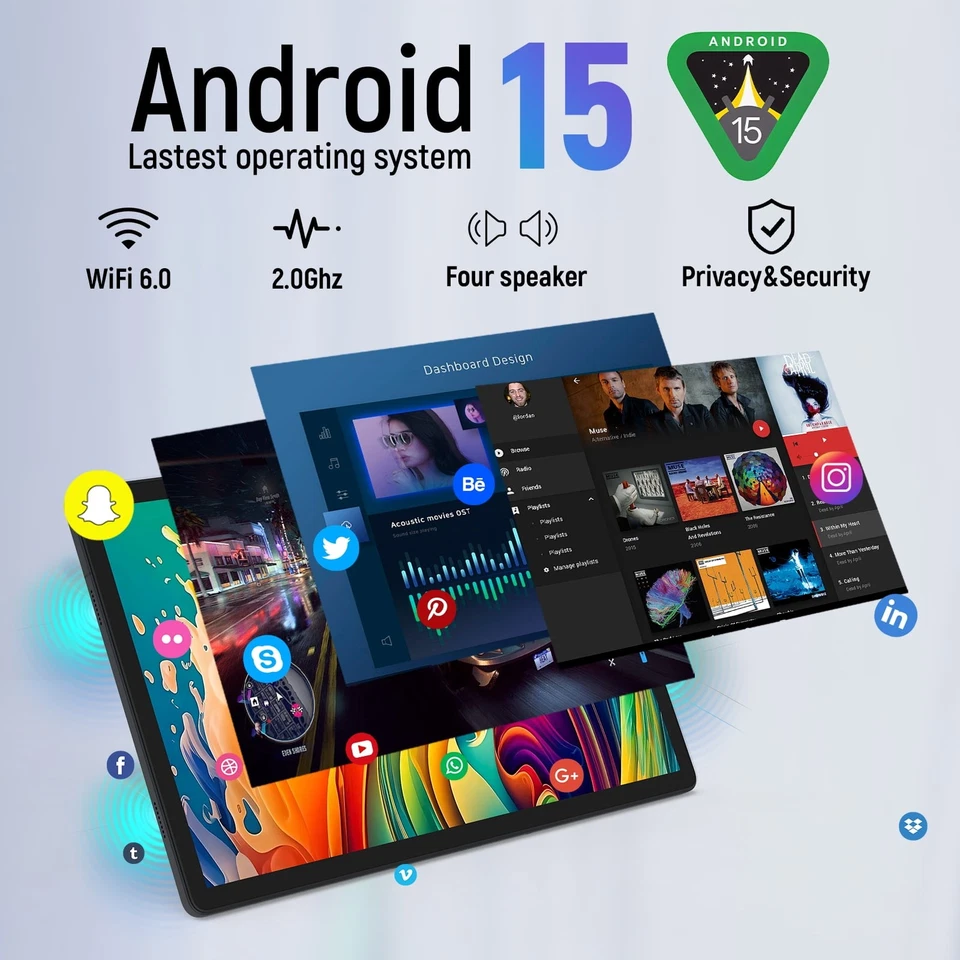 14 inch Tablet 30GB RAM 256GB ROM 1920*1200 FHD Tablet Android 15 WiFi6 (1TB TF) - Image 3 of 4