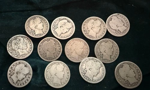 12  1900 Circulated Barber Quarters | Silver Lot | GREAT INVESTMENT STARTER