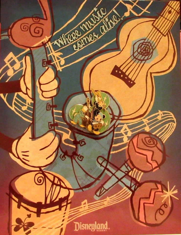 DISNEYLAND RESORT 2007 PIN - WHERE MUSIC COMES ALIVE MICKEY DONALD GOOFY-LE 1000 - Image 2 of 4