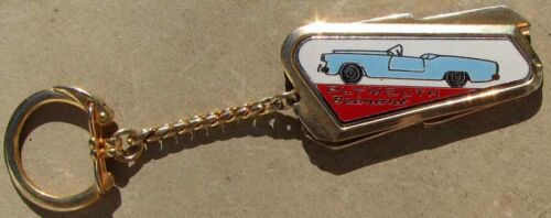 EARLY ORIGINAL NOS PLYMOUTH LOGO KEYCHAIN WITH BOTH KEYS UNCUT #H404