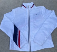 Vintage USA olympic Windbreaker Med. Patriotic Nike AMERICA White Y2K FULL ZIP