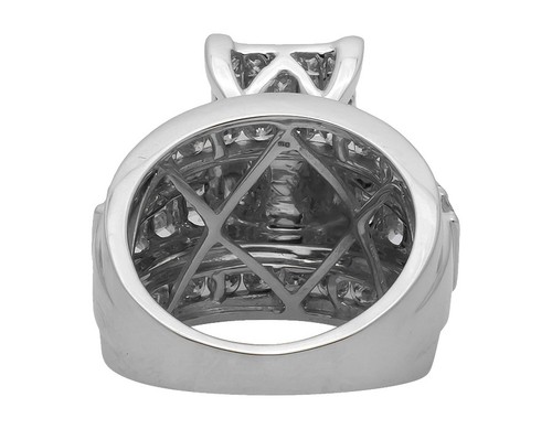 Ladies 10K White Gold Baguette Princess Cut Real Diamond Engagement Ring 3.0ct - Picture 3 of 4