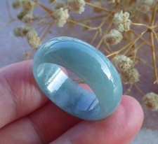 Certified Icy Green 100 Natural A JADE Jadeite Circle RING USA. 10.25    678011