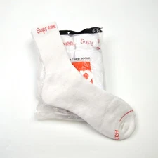 Supreme x Hanes Crew Socks White