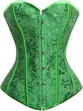 Womens vintage style waist slimming body contour green corset Size M 