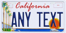 2000s California Palm Trees Any Text Personalized Aluminum License Plate Tag