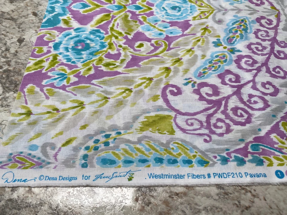 Dena Designs PWDF210 Sundara Oasis Pavana Orchid, Quilting Cotton Damask OOP - Image 4 of 4