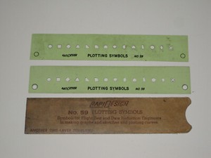 2 No 59 RapiDesign Plotting Symbols Lettering Guide Template Drafting