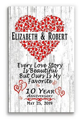 Personalized 10 Year Anniversary Gift 10th For Husband or Wife - Him Her or A Co