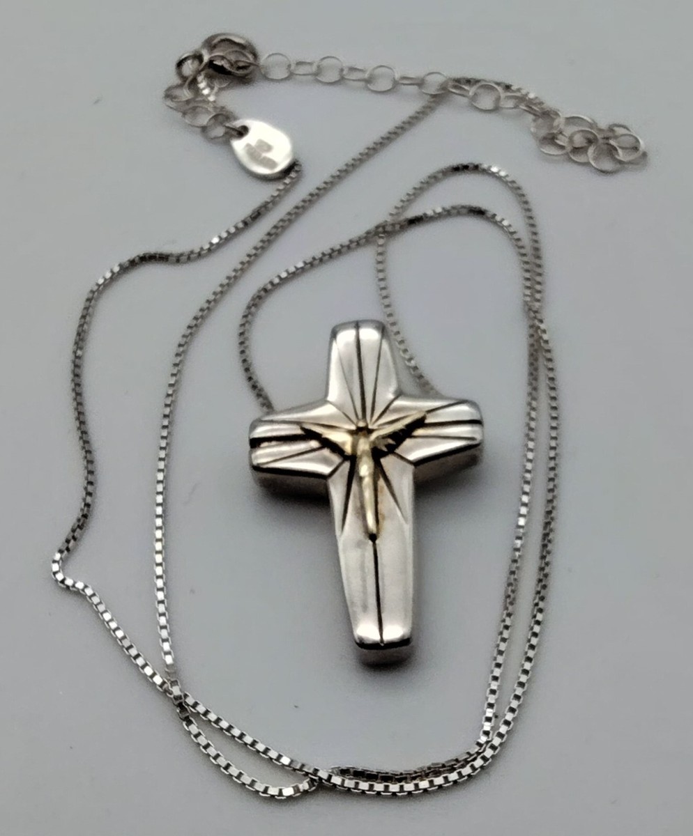 Vtg Catholic Christian Cross Crucifix Lavaggi Sterling Silver 925