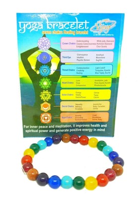 Iwobi Braccialetto Chakra Con Pietre Vere, 4 Braccialetti Con Pietra Naturale Chakra, Pietra - Foto 2