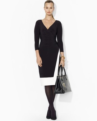 ralph lauren two tone jersey dress