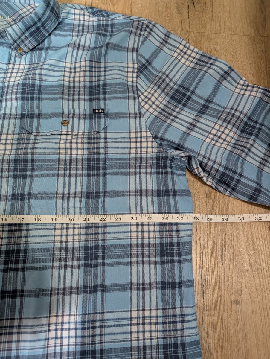 Chemise De Pêche Huk Performance Homme – Grise, 3XL, Manches Courtes, état Correct