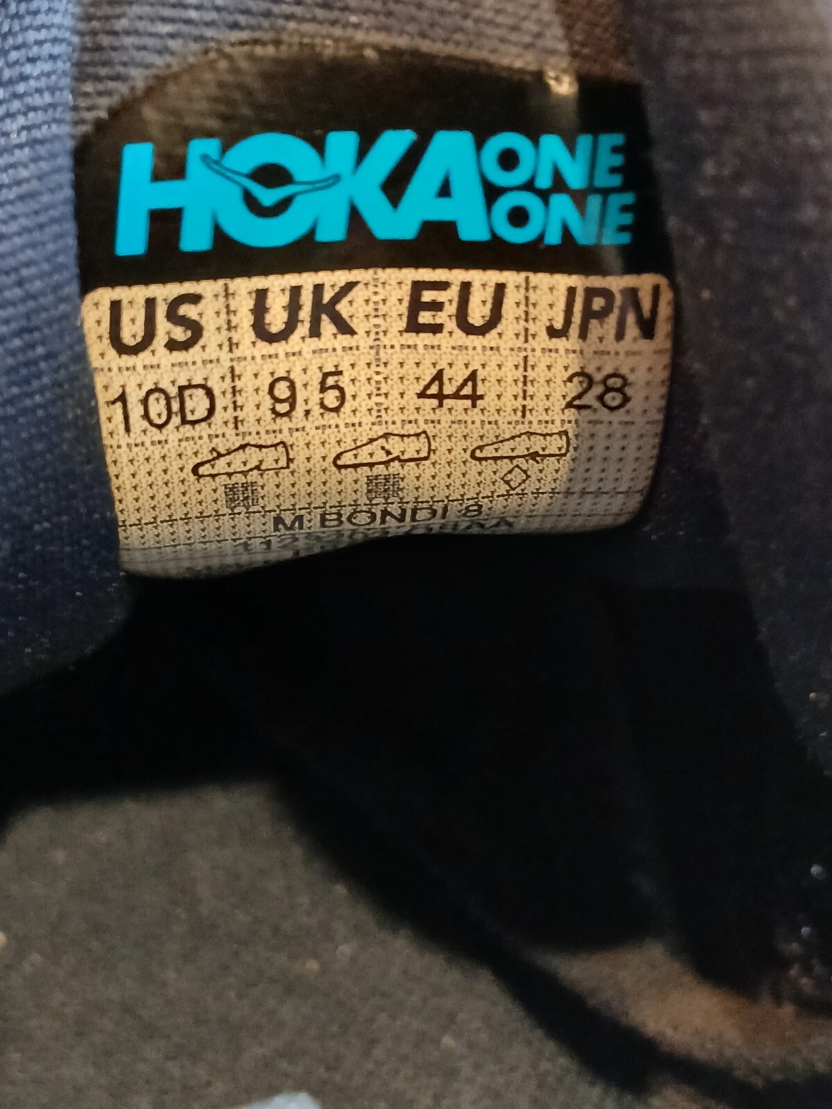 (10) Blue Hoka Bondi Running Shoes 