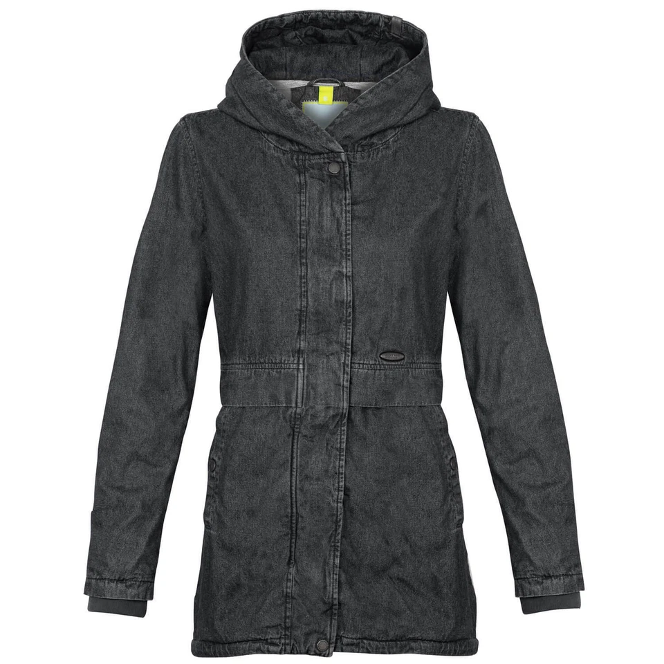 Alife and Kickin Damen Übergangs Jacke Kurzmantel Kapuze Rippstrickbündchen