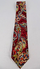 Architect Silk Tie, Paisley-like Print Red, Gray-blue, Off-White, Khaki/Tan