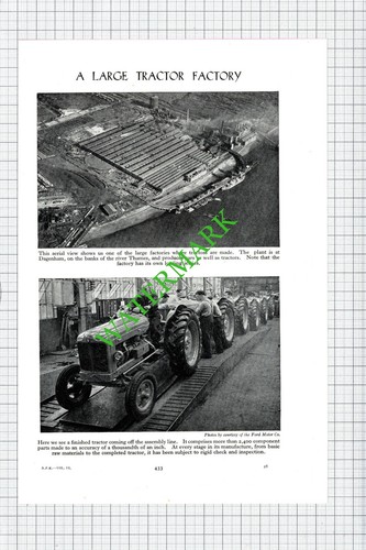 Ford Motor Company Dagenham Traktoren - ca. 1950er Zuschnitt / Druck