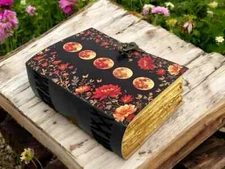 Handmade Vintage Leather Journal Diary Moon Print Design Notebook For Sketching