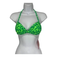 SO Womens Halter Bikini Top Green Size XS Swimwear Authentic American Heritage