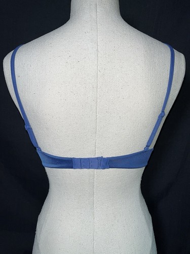 Victorias Secret Bra Satin Sexy Push Up Demi Double Straps Multi-way Blue 32B - Picture 6 of 9