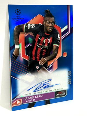 2022-23 Topps Finest UCL AC Milan Rafael Leao Autograph Blue