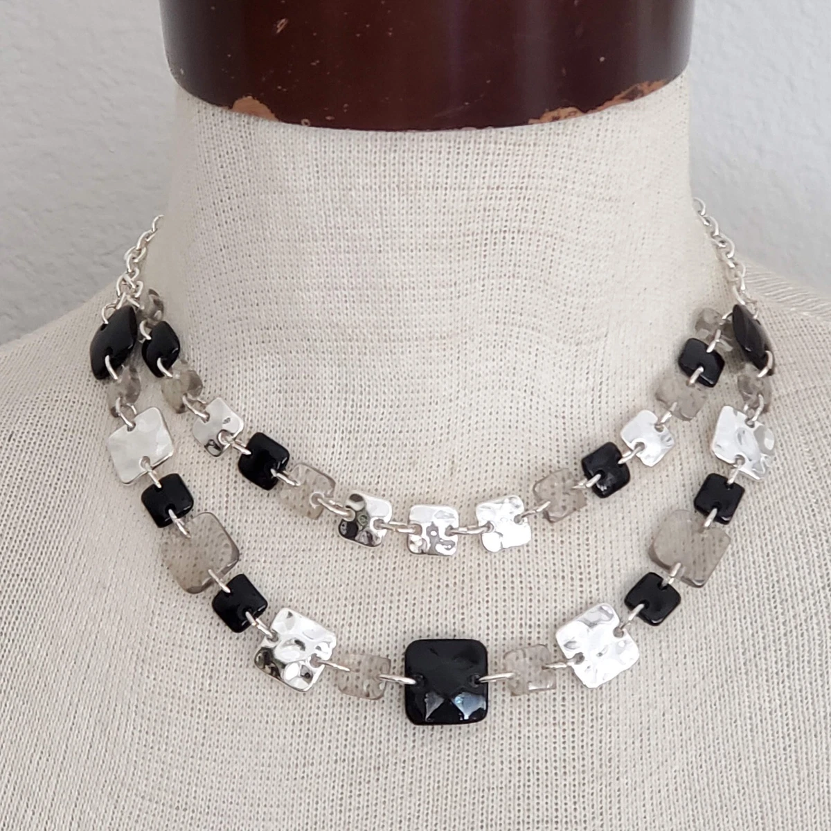 Square bead necklace deals