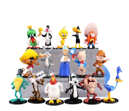 Warner Bros Looney Tunes 7-9cm Figures:Elmer Fudd,Porky,Pepe,Marvin,Tweety,Daffy - Afbeelding 1 van 22