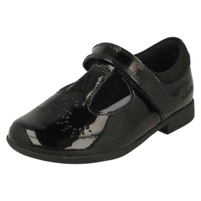 Mädchen Clarks Scala Spirit T Laser Detaillierte T-Bar Schuhe