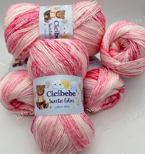 Cicibebe Sweetie Colours Knitting Crochet Yarn Wool - 5x100g Balls - 107 - Picture 4 of 10