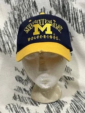 Vintage 90s Michigan Wolverines Snapback Hat Cap Signatures Youngan Adult Size