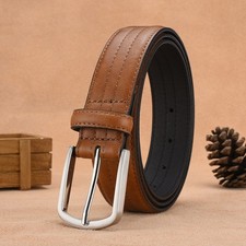 Men Faux Leather Belt Waistband Ribbon Casual Buckle Boy Formal 105/115/125CM
