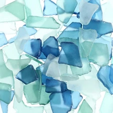 Sea Glass for Crafts 36 Ounces Flat Frosted Crushed Sea Glass Decor Pieces Va...