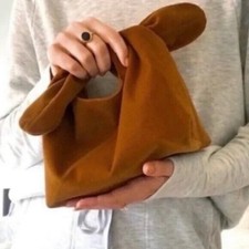Merit Beauty The Signature Cosmetic Makeup Bag Pouch Tie Top Corduroy Small