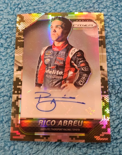 2016 Panini Prizm NASCAR Autograph Rico Abreu Camo 20/92 #RA