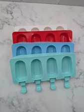 4ct cake popsicle silicone molds, large cavity size, white red blue and green