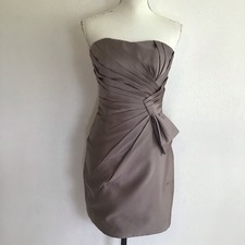 Women's Allure Elegant Strapless Pleated Dress Size 10 Taupe