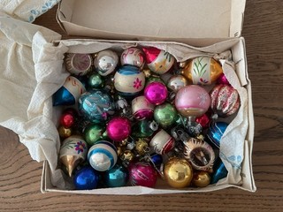 Antike & Vintage Glas Weihnachtskugeln Handarbeit