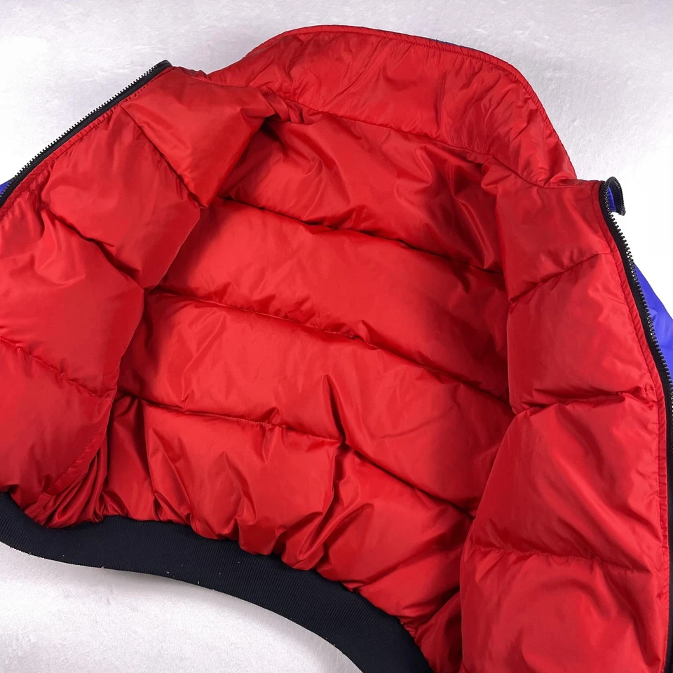 Vtg 90s Columbia Reversible Puffer Jacket Blue Red Bomber Insulated Nylon Ski US - Image 4 of 4