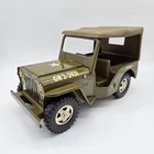 Tonka Army Jeep GR2-2431 Pressed Steel Green Military Toy w/ Canopy Vintage 60s