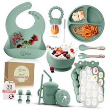 Baby Weaning Set 15 Pcs Silicone Baby Green V5: Nurture Pack 15 Pieces