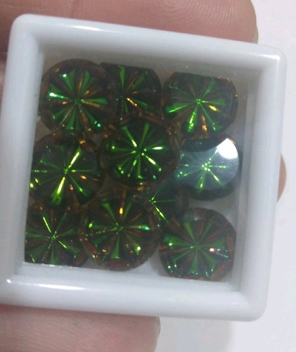 Vintage Lager Menge 10 Stck. Funkeln Starbucks Glas Runde Kabinen 9x3 mm - Bild 4 von 7