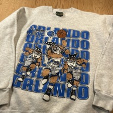 Vintage 90s Nutmeg Orlando Magic Crazy Rare Crewneck Penny Shaq Size M