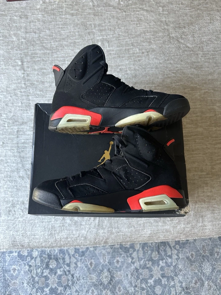 Zapato Nike Jordan 6 Retro Infrarrojo Medio Para Hombre Talla 9.5 2019 384664-060 Usado Foto 2 de 4