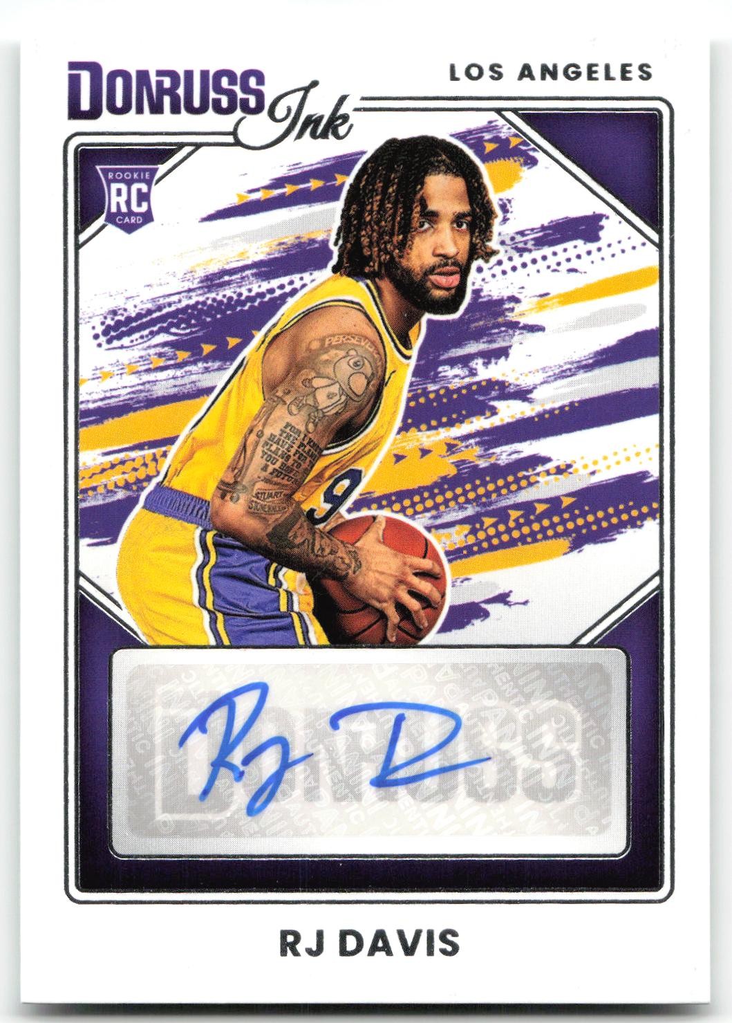 RJ Davis RC 2025-26 Donruss Donruss Ink Lakers