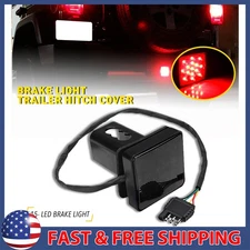 Smoked 15-LED Brake Light DRL Trailer Hitch Cover Fit 2" Towing & Hauling New D