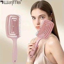 WANMEI Curved Detangling Hair Brush Volumising Scalp Massage Comb for Wet Dry UK