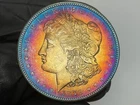 1879 S Morgan Silver Dollar Toner Toned Rainbow Toning MONSTER BULLSEYE WOW!